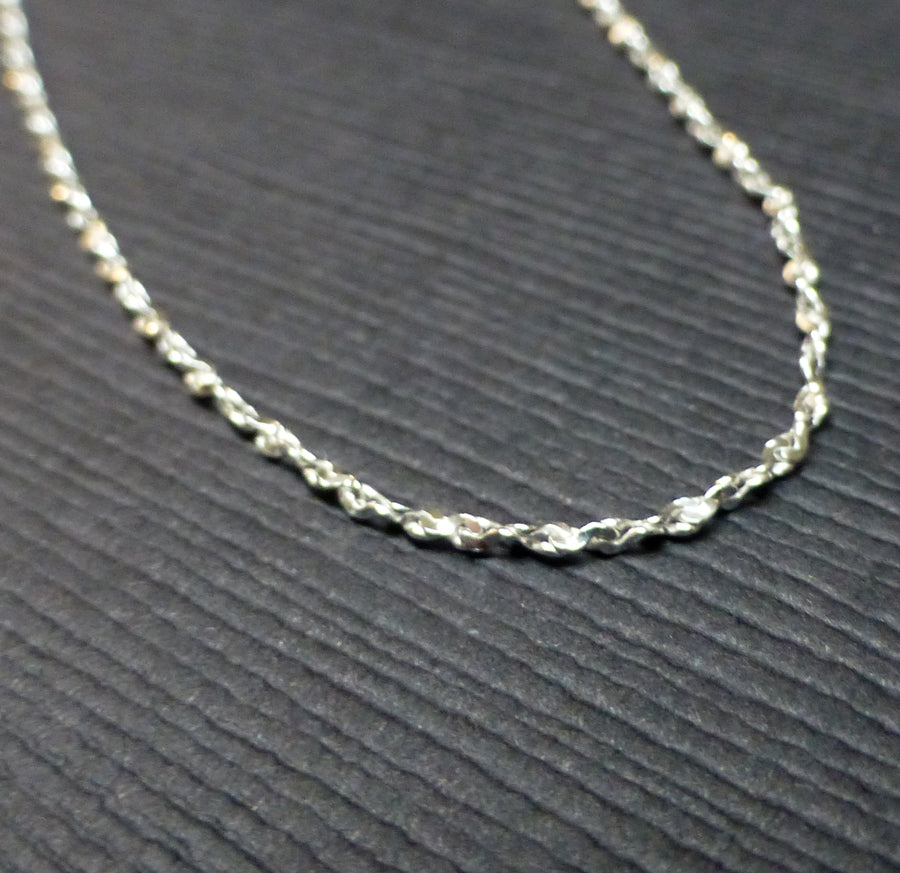 STERLING SILVER DIAMOND CUT CABLE CHAIN NECKLACE 16 INCHES