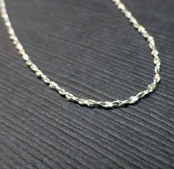 STERLING SILVER DIAMOND CUT CABLE CHAIN 16 INCHES
