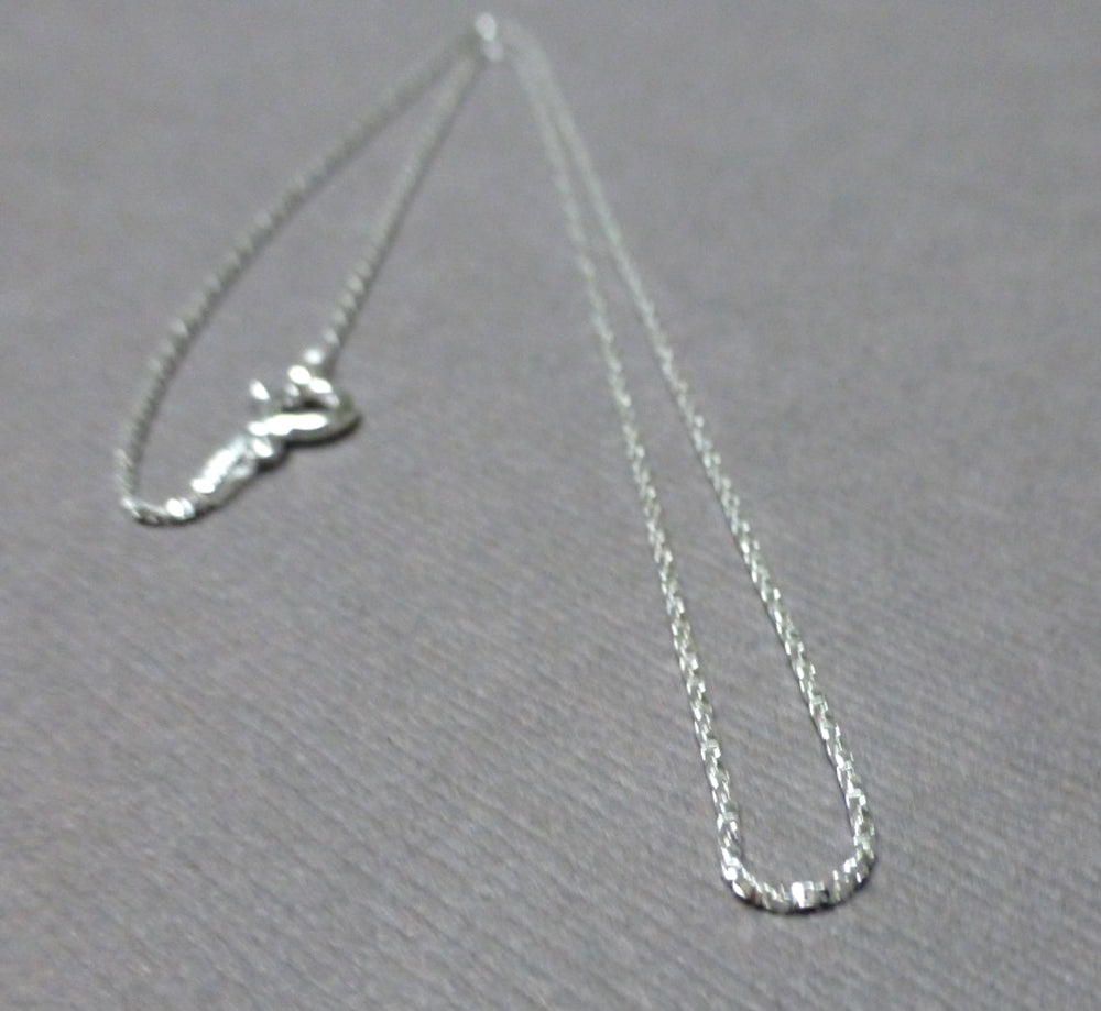 STERLING SILVER DIAMOND CUT CABLE CHAIN NECKLACE 16 INCHES
