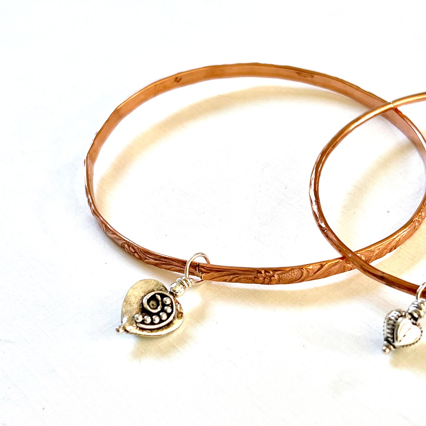 ASSORTED COPPER BANGLES - CIRCLE OF LOVE TALISMAN