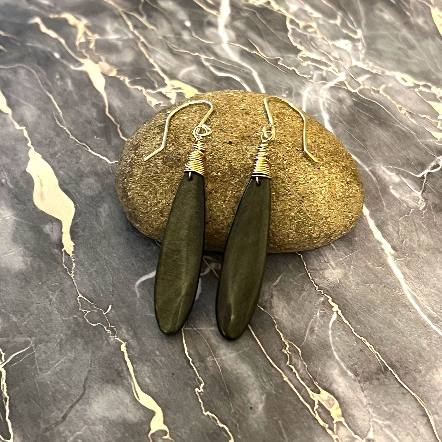 GEMSTONE LONG DROP EARRINGS - TALISMAN JEWELRY
