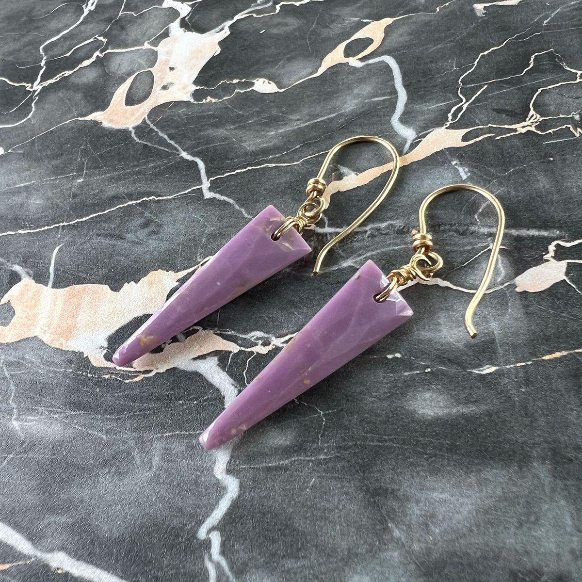 GOLD FILLED PHOSPHOSIDERITE EARRINGS - SPIRITUAL AWAKENING TALISMAN