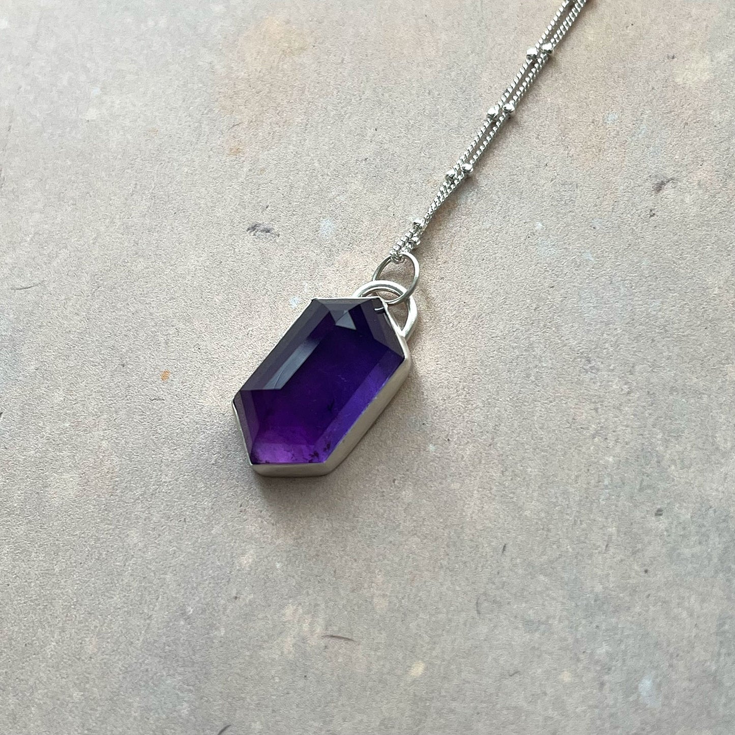 STERLING SILVER AMETHYST HEX NECKLACE - DREAMLAND TALISMAN