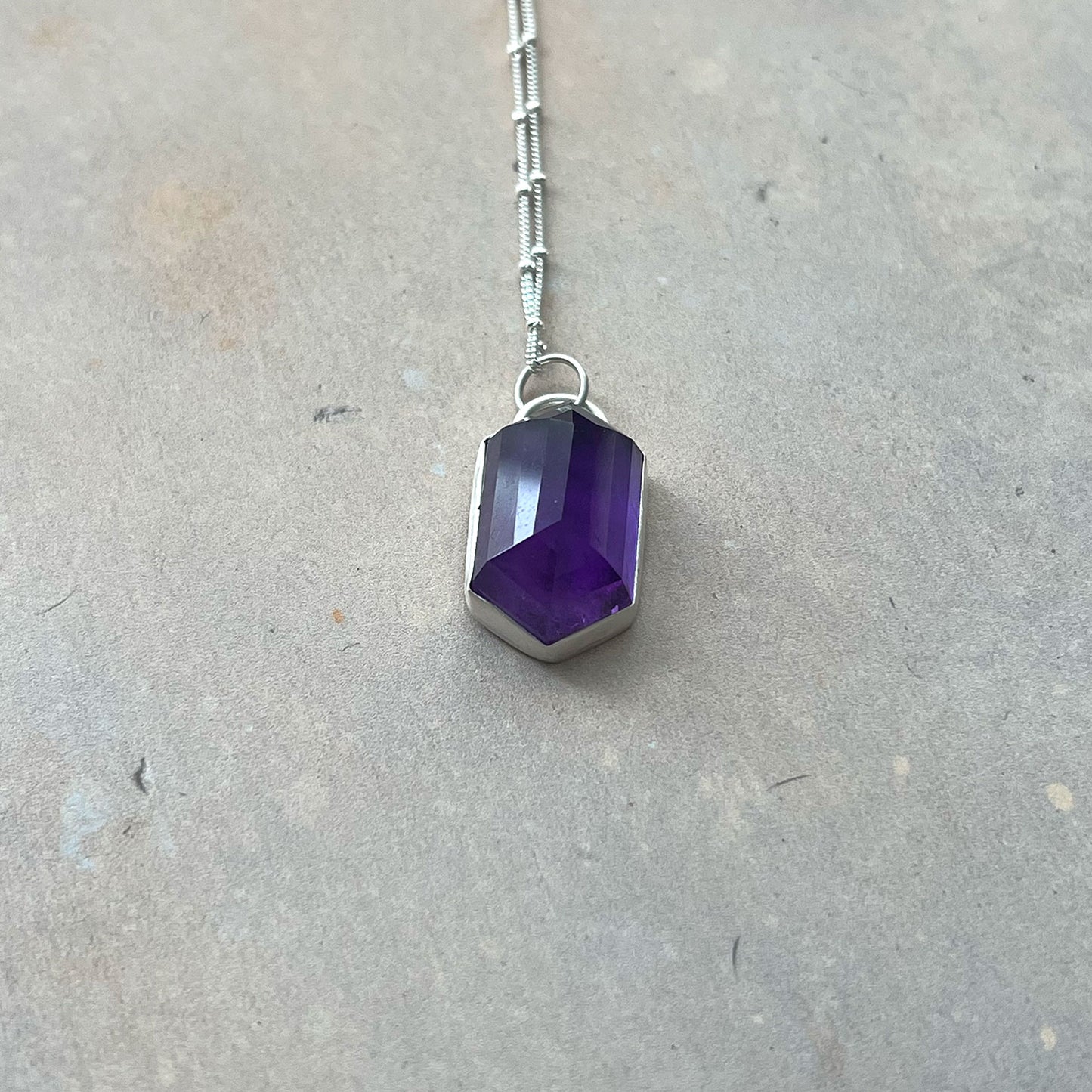 STERLING SILVER AMETHYST HEX NECKLACE - DREAMLAND TALISMAN