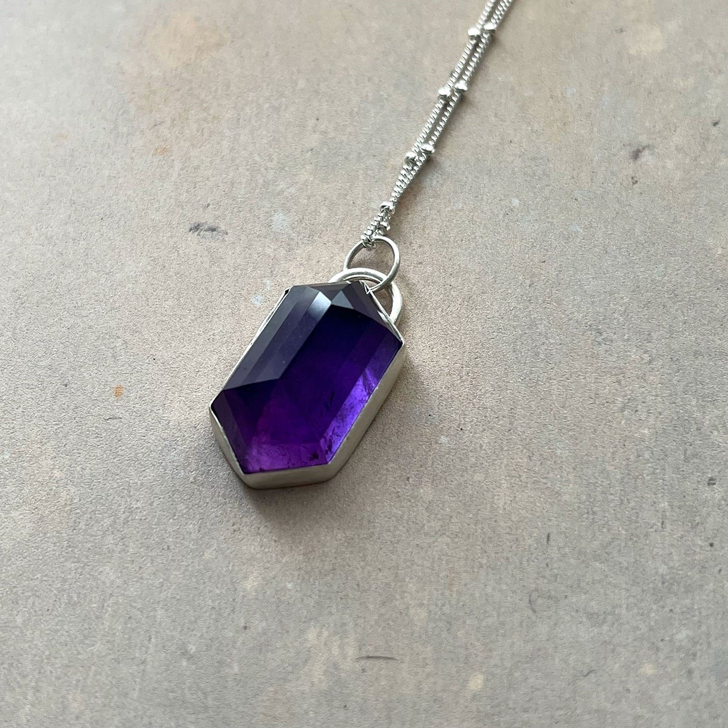 STERLING SILVER AMETHYST HEX NECKLACE - DREAMLAND TALISMAN