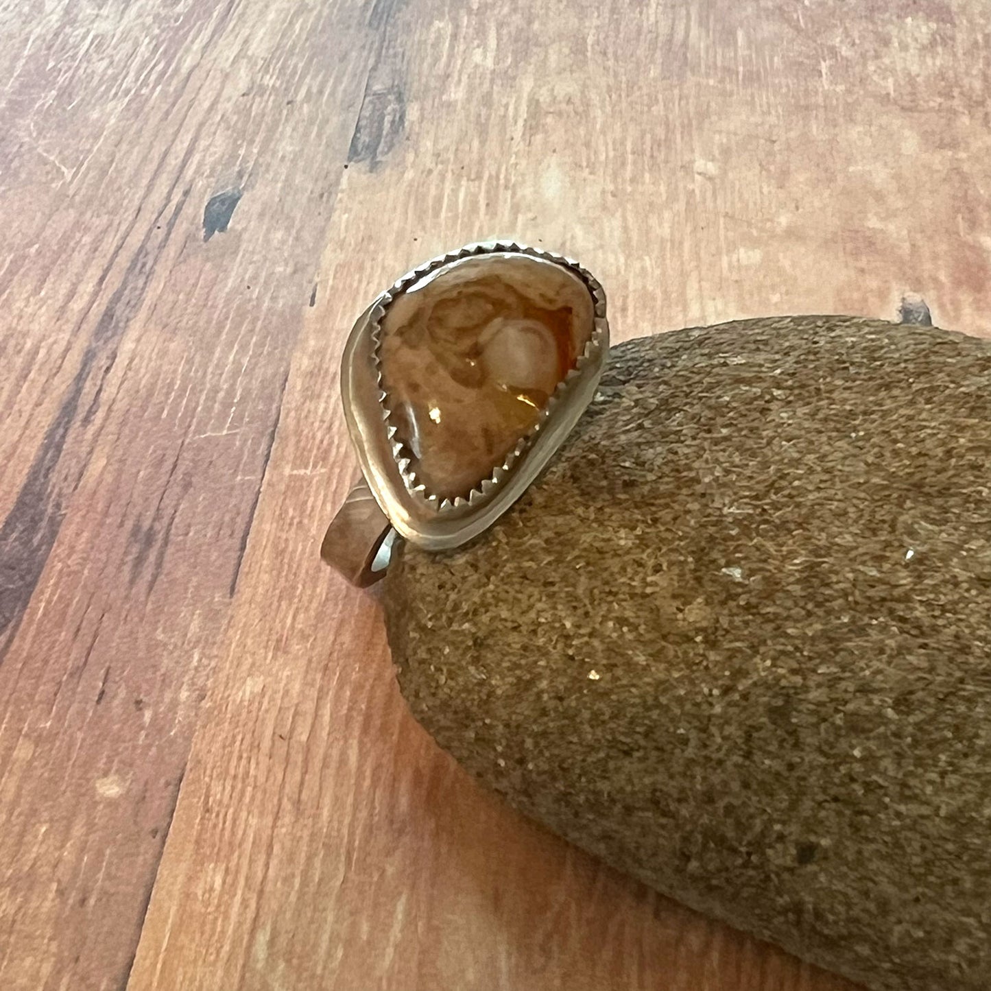 STERLING SILVER CANTERA OPAL BEZEL RING - BELIEVE IN MAGIC TALISMAN