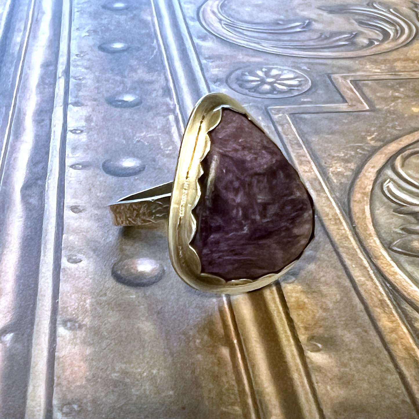 STERLING SILVER CHAROITE RING - I ACCEPT TALISMAN