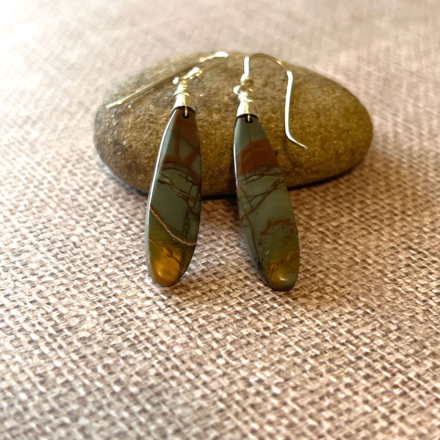GEMSTONE LONG DROP EARRINGS - TALISMAN JEWELRY