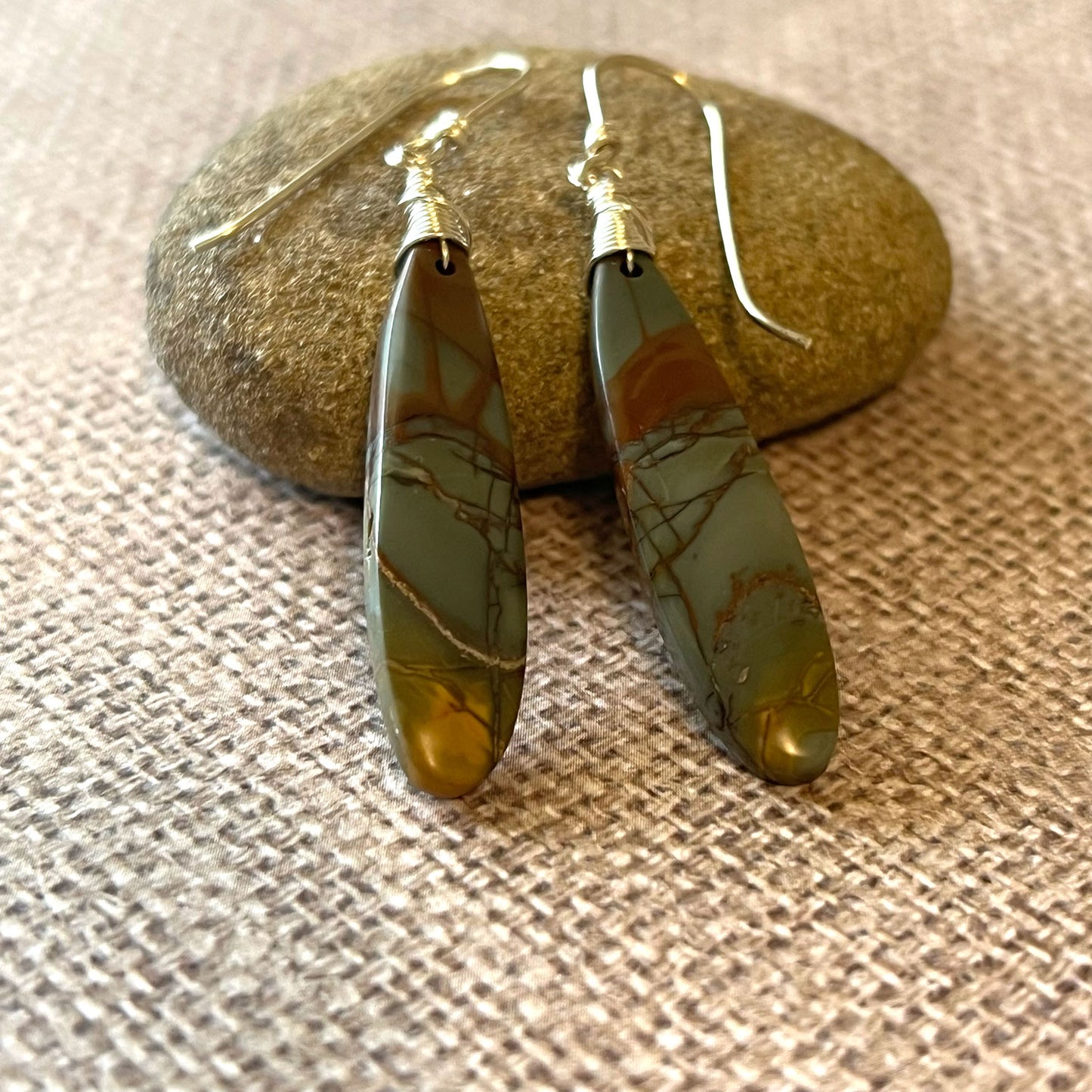 GEMSTONE LONG DROP EARRINGS - TALISMAN JEWELRY