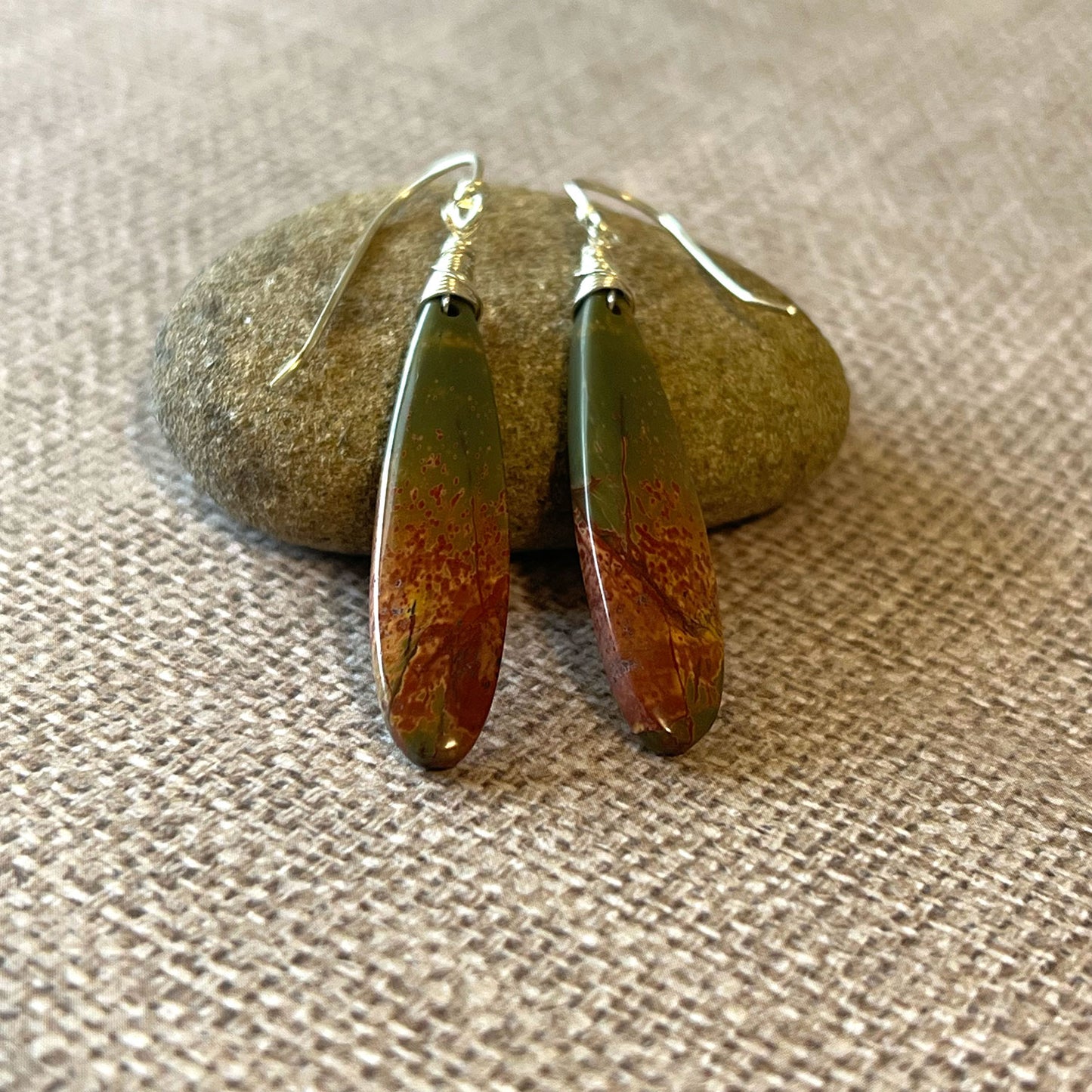 GEMSTONE LONG DROP EARRINGS - TALISMAN JEWELRY