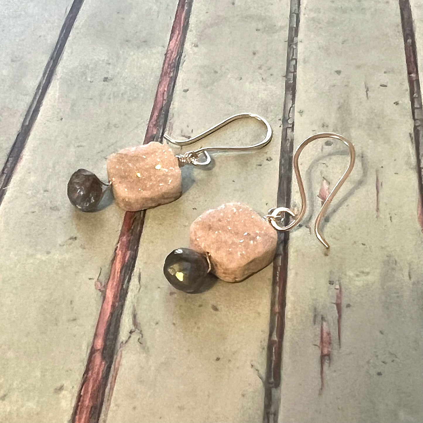 STERLING SILVER DRUZY EARRINGS - AS ABOVE SO BELOW TALISMAN