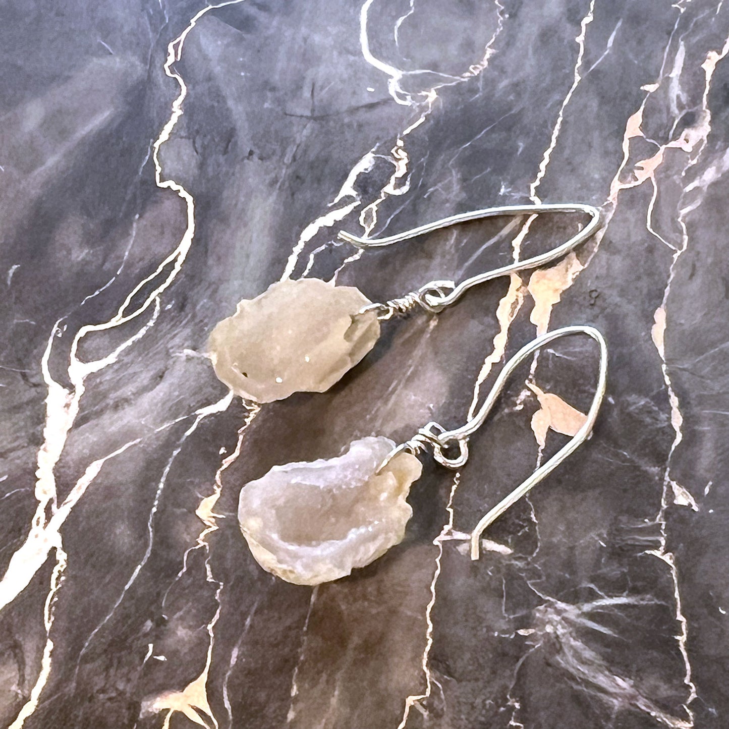 STERLING SILVER DRUZY EARRINGS - AS ABOVE SO BELOW TALISMAN