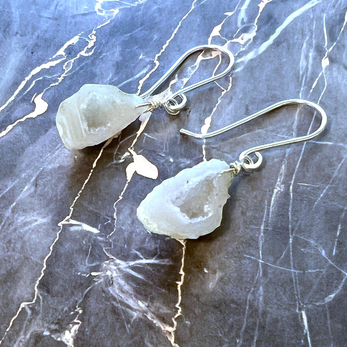 STERLING SILVER DRUZY EARRINGS - AS ABOVE SO BELOW TALISMAN