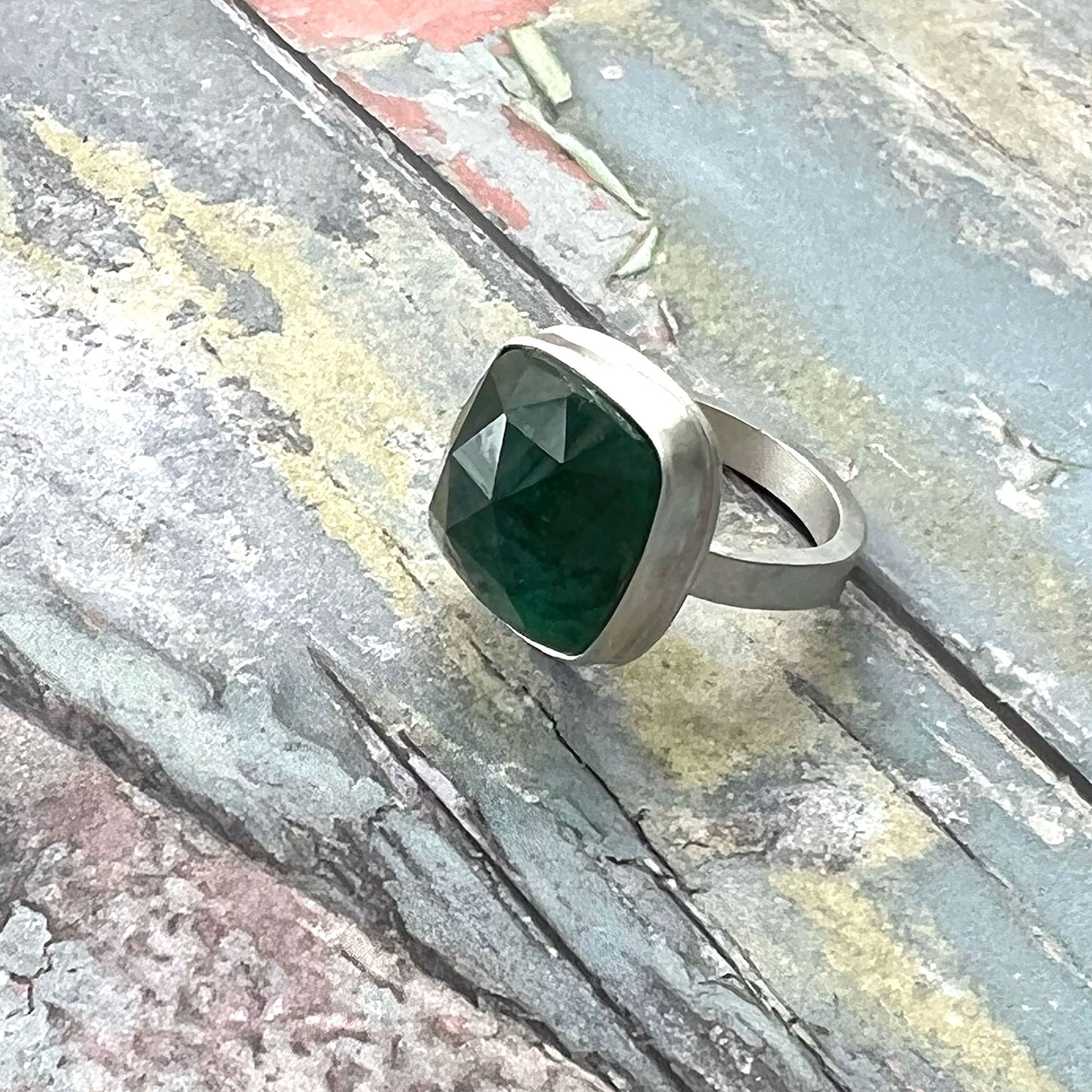 STERLING SILVER EMERALD RING - LOVE AND FRIENDSHIP TALISMAN