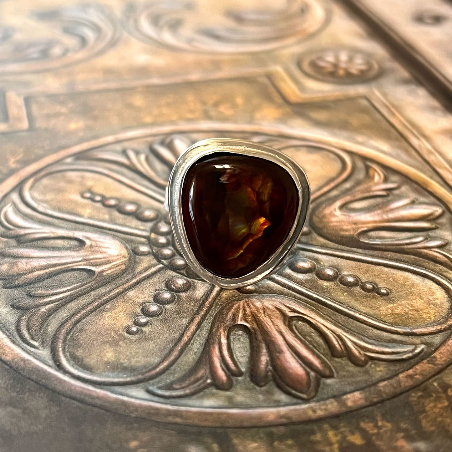STERLING SILVER FIRE AGATE RINGS - PROTECTIVE EMBRACE TALISMAN