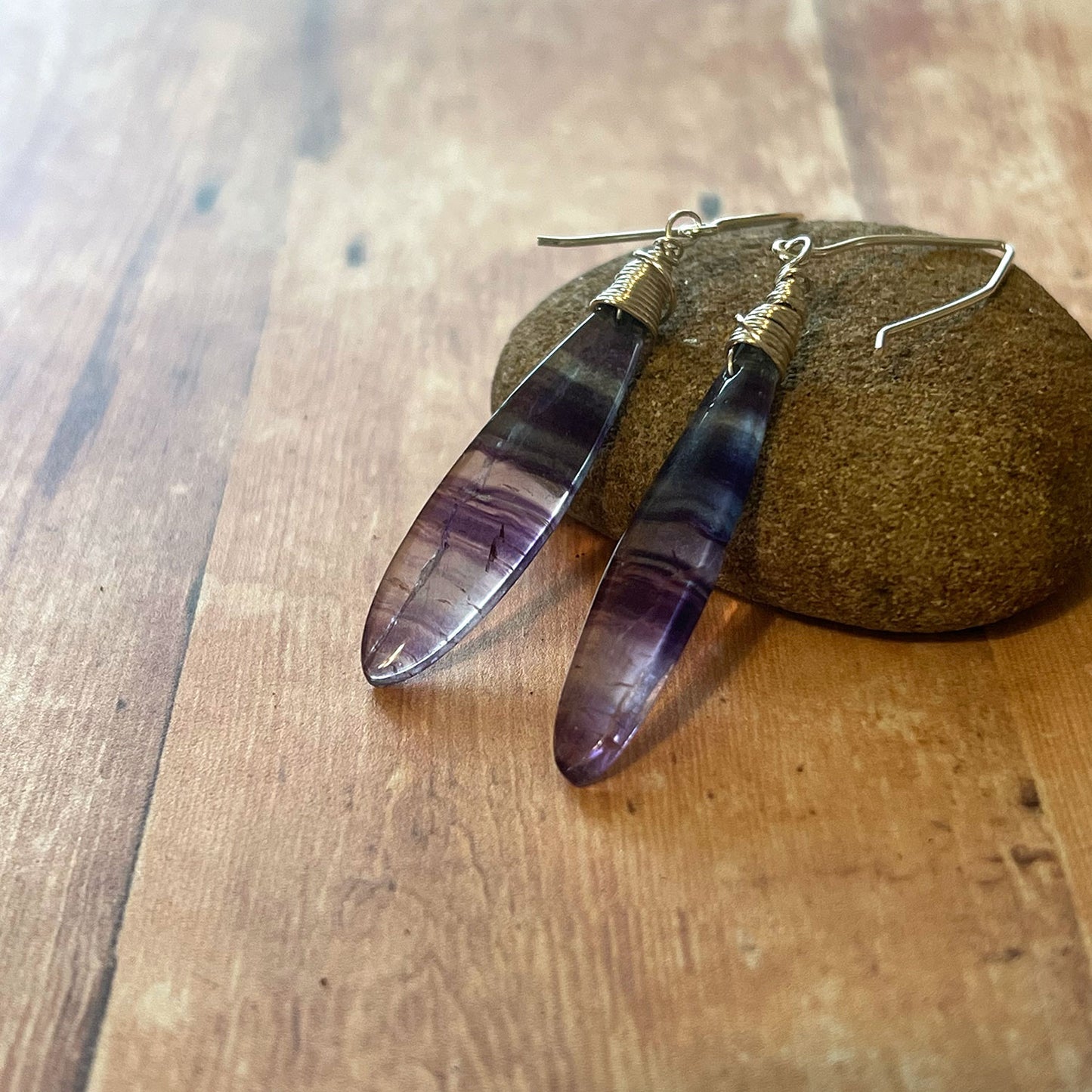 GEMSTONE LONG DROP EARRINGS - TALISMAN JEWELRY