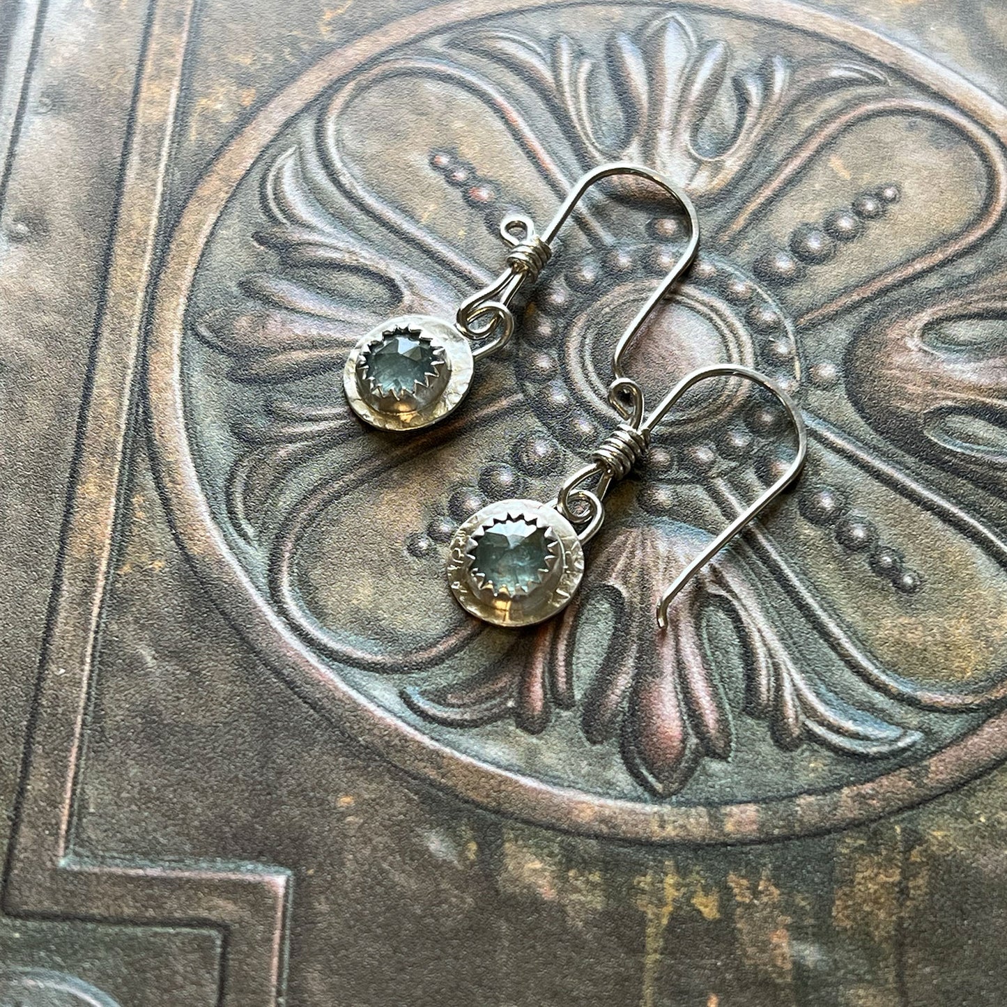 STERLING SILVER BEZEL SET ICE KYANITE EARRINGS - SPEAK MY TRUTH TALISMAN