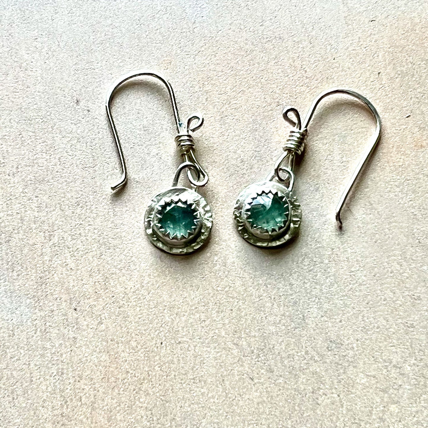 STERLING SILVER BEZEL SET ICE KYANITE EARRINGS - SPEAK MY TRUTH TALISMAN