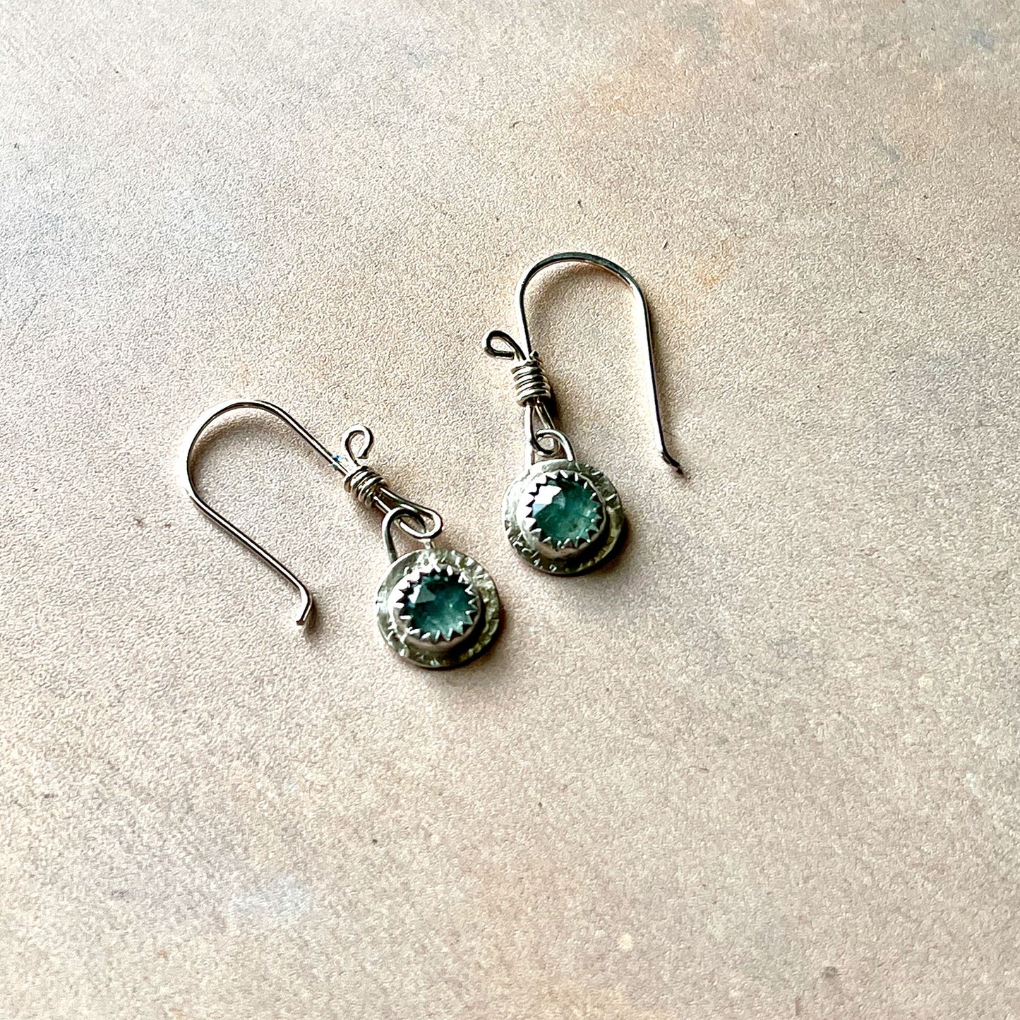 STERLING SILVER BEZEL SET ICE KYANITE EARRINGS - SPEAK MY TRUTH TALISMAN