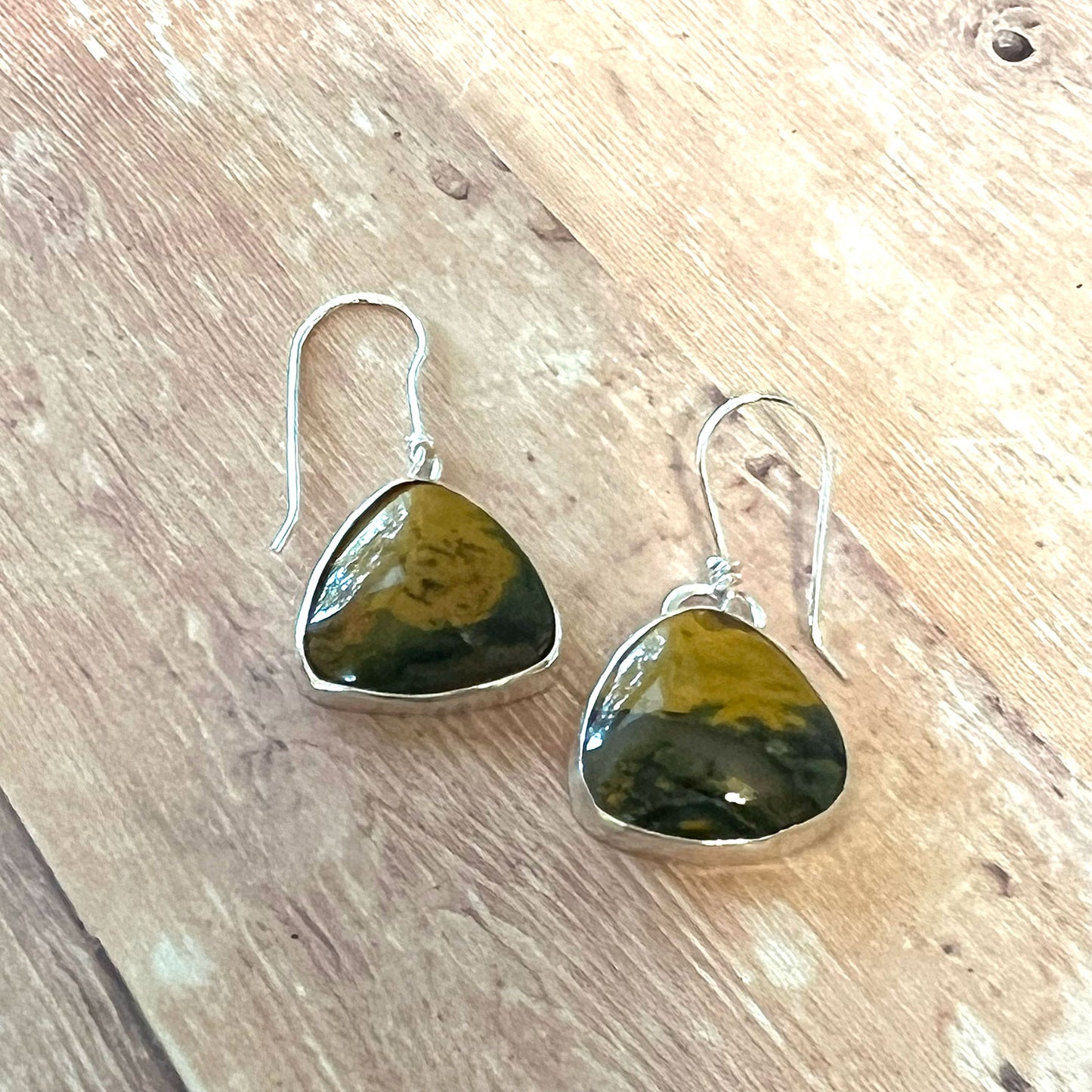 STERLING SILVER IMPERIAL JASPER EARRINGS - MOTHER EARTH TALISMAN