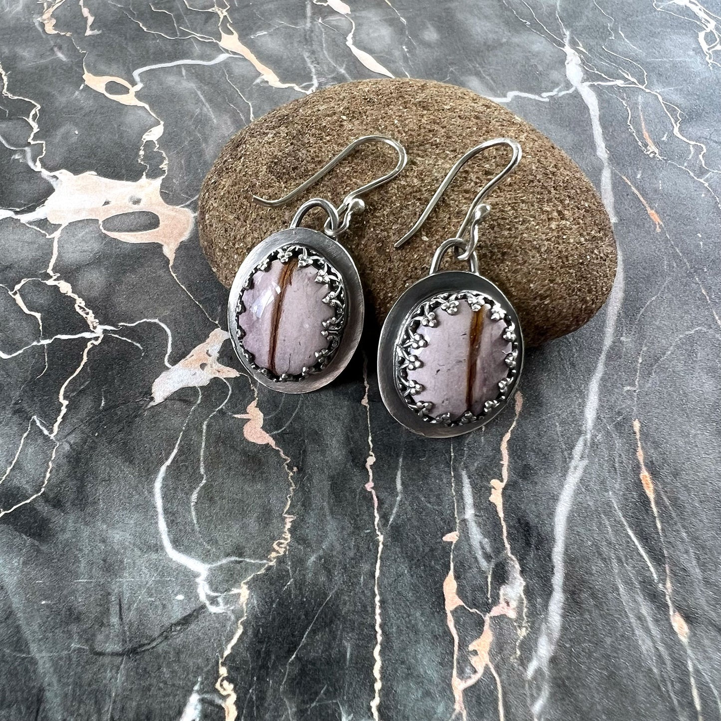 STERLING SILVER LILAC MOOKAITE EARRINGS - CELEBRATING CHANGE TALISMAN
