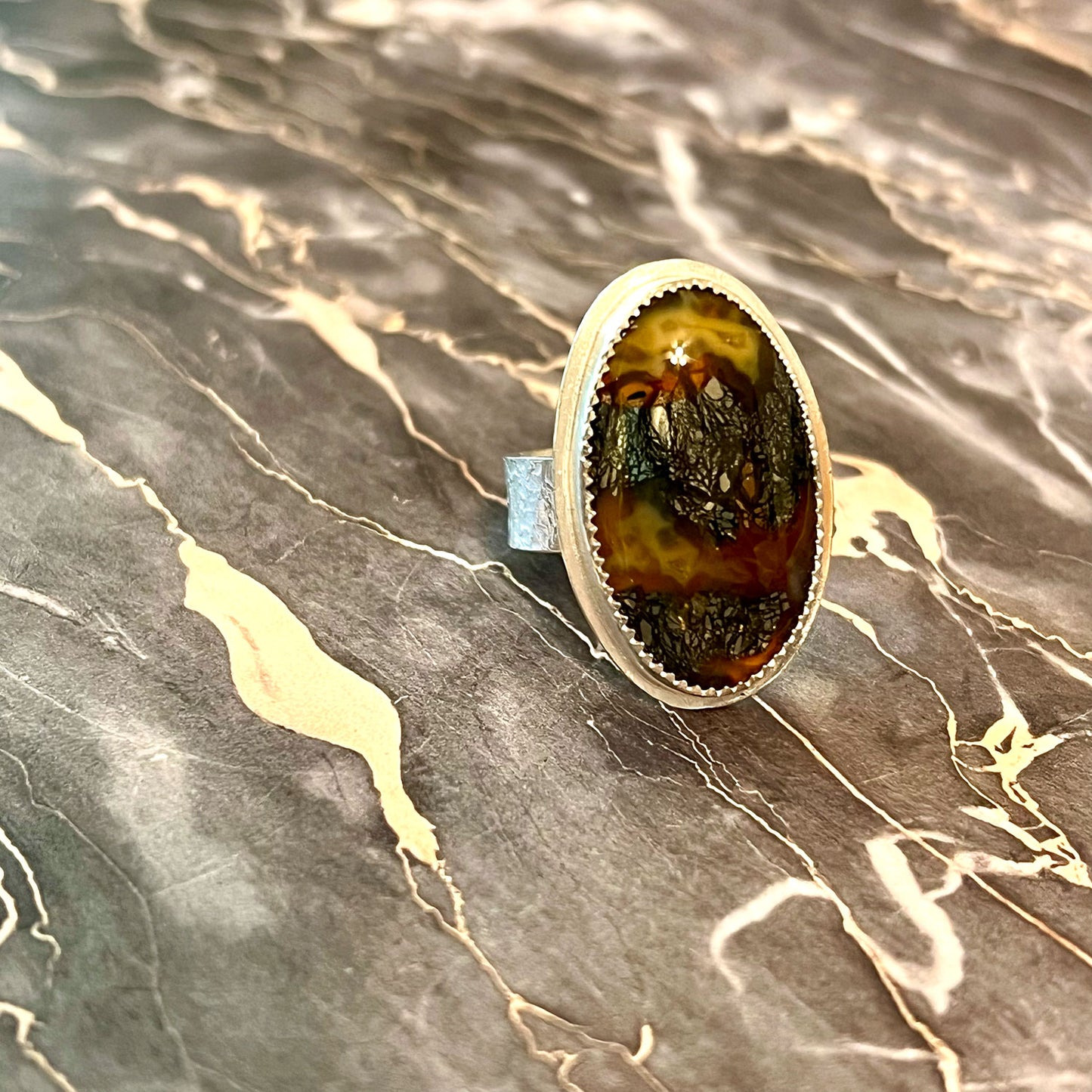 STERLING SILVER MARCASITE OVAL RING - EQUALITY TALISMAN