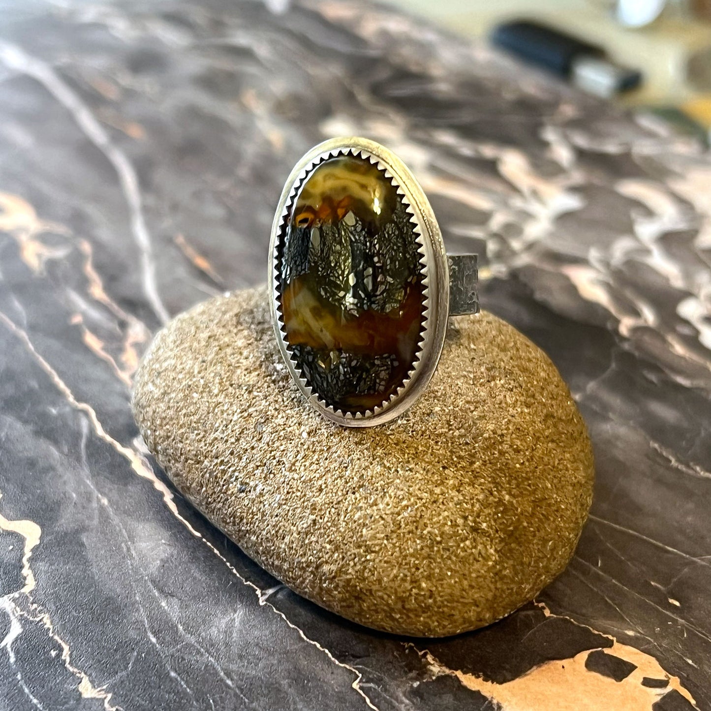 STERLING SILVER MARCASITE OVAL RING - EQUALITY TALISMAN