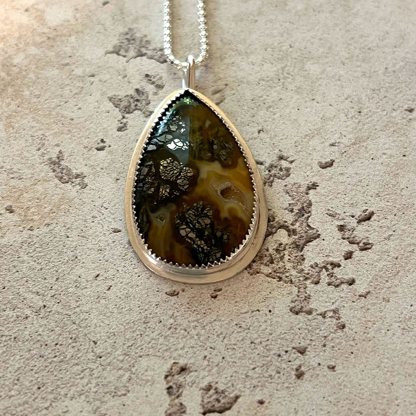STERLING SILVER MARCASITE TEARDROP NECKLACE - EQUALITY TALISMAN