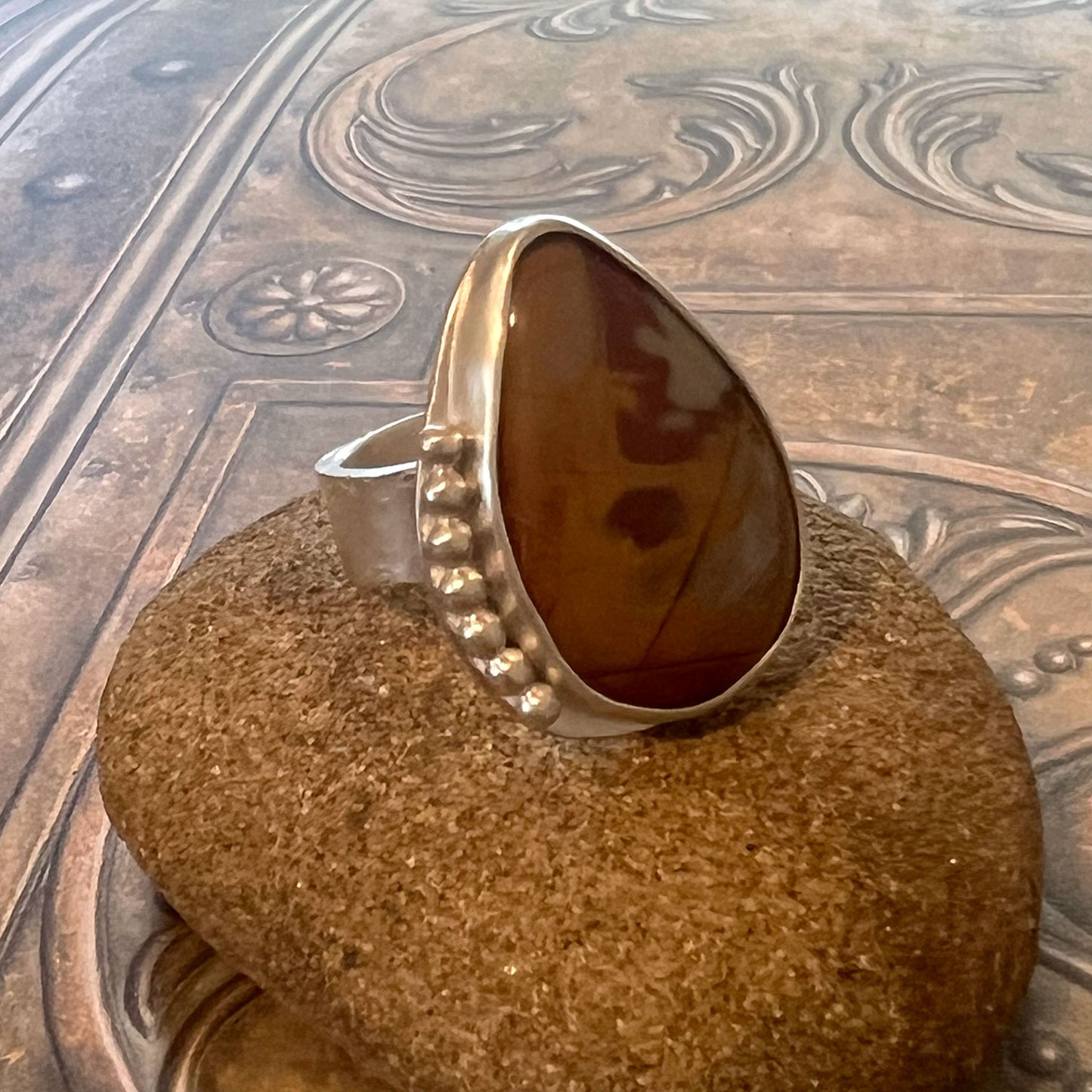STERLING SILVER NOREENA JASPER RING - MOTHER EARTH TALISMAN
