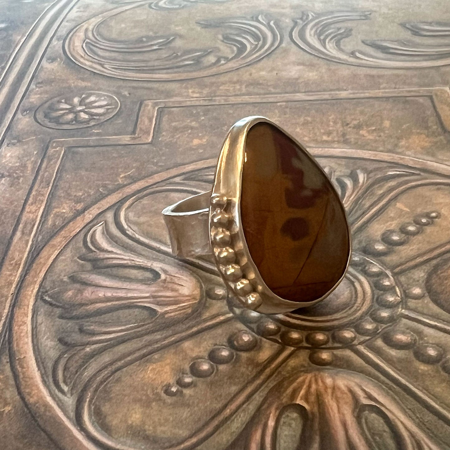 STERLING SILVER NOREENA JASPER RING - MOTHER EARTH TALISMAN