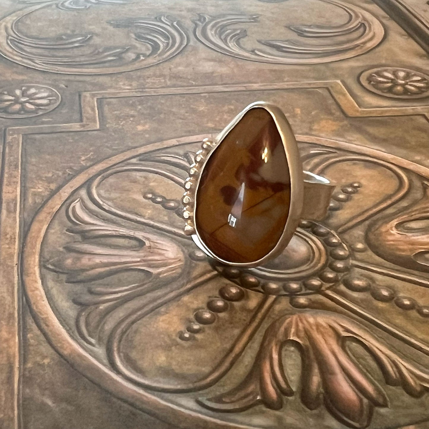 STERLING SILVER NOREENA JASPER RING - MOTHER EARTH TALISMAN