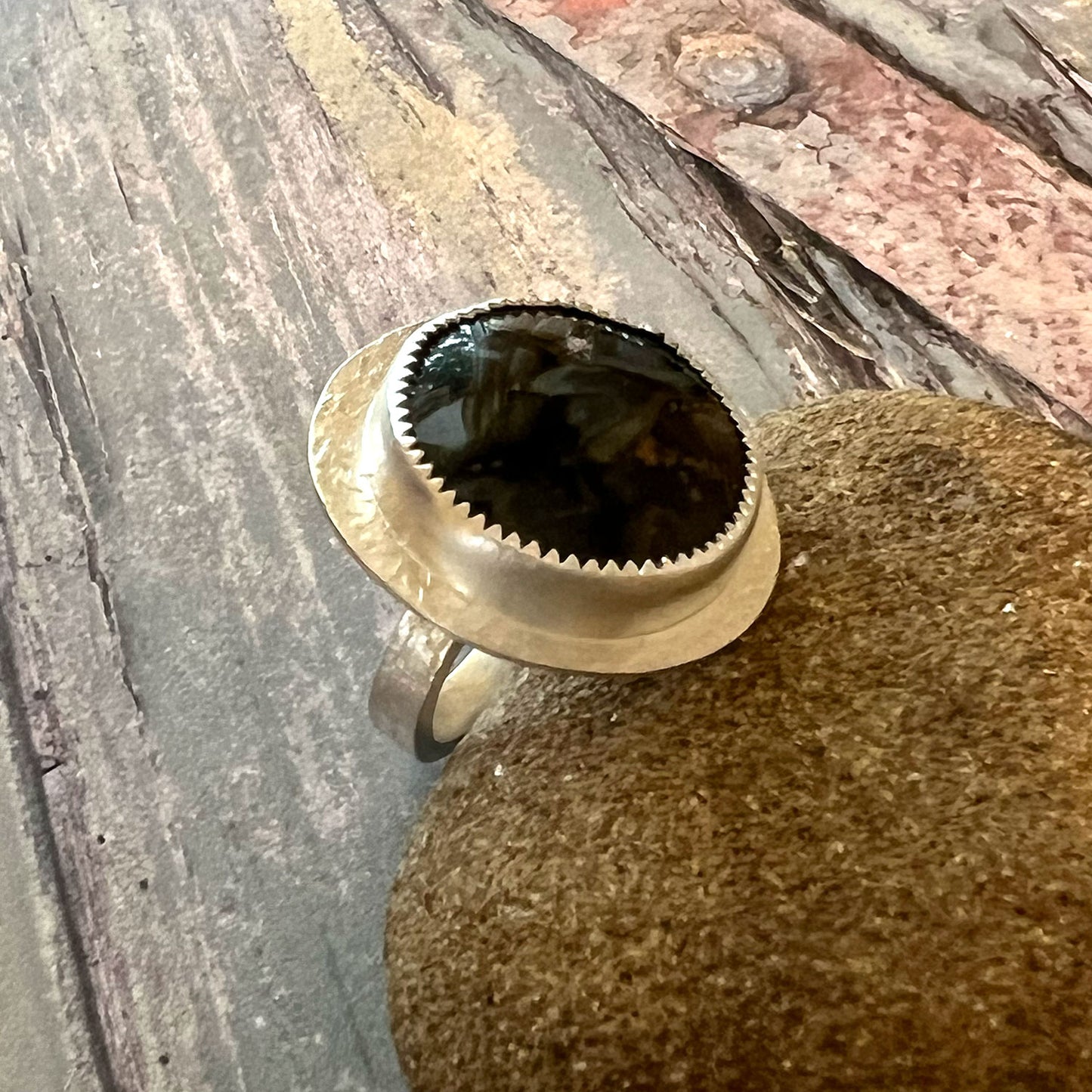 STERLING SILVER PIETERSITE RINGS - CLEANSING STORM TALISMAN