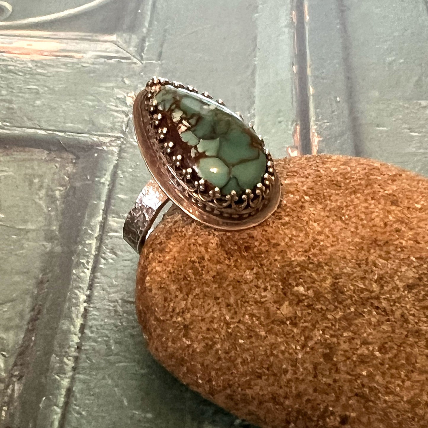 STERLING SILVER RED RIVER TEARDROP RING - OPEN MY HEART TALISMAN