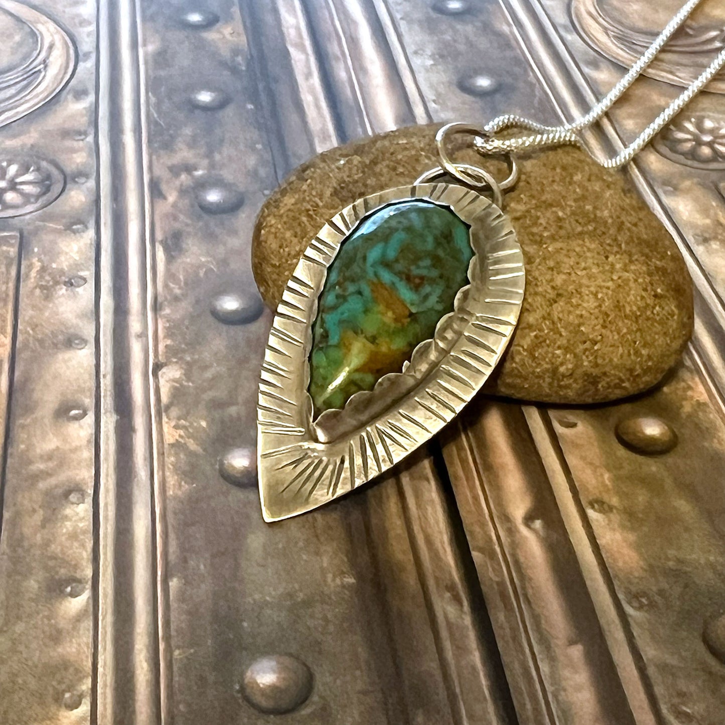 STERLING SILVER RISING PHOENIX TURQUOISE NECKLACE - HEAVEN AND EARTH TALISMAN
