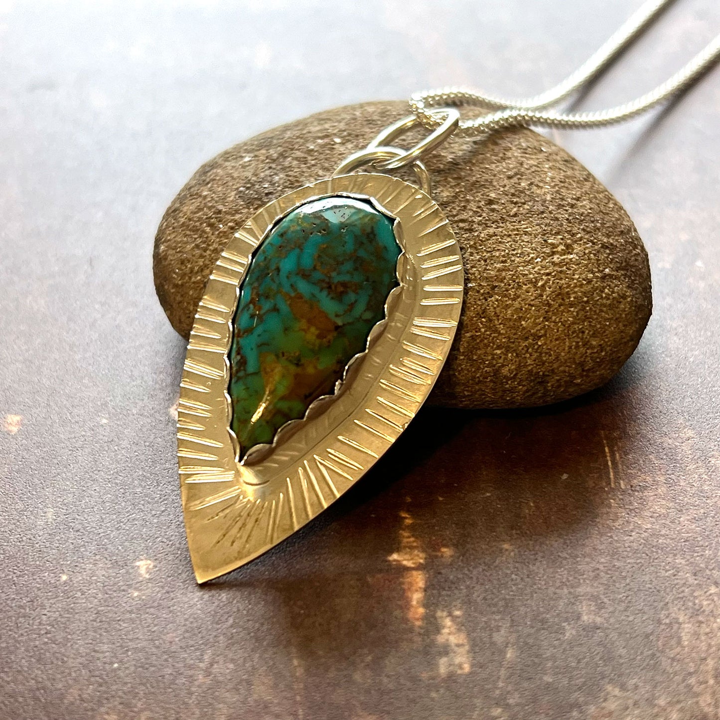 STERLING SILVER RISING PHOENIX TURQUOISE NECKLACE - HEAVEN AND EARTH TALISMAN
