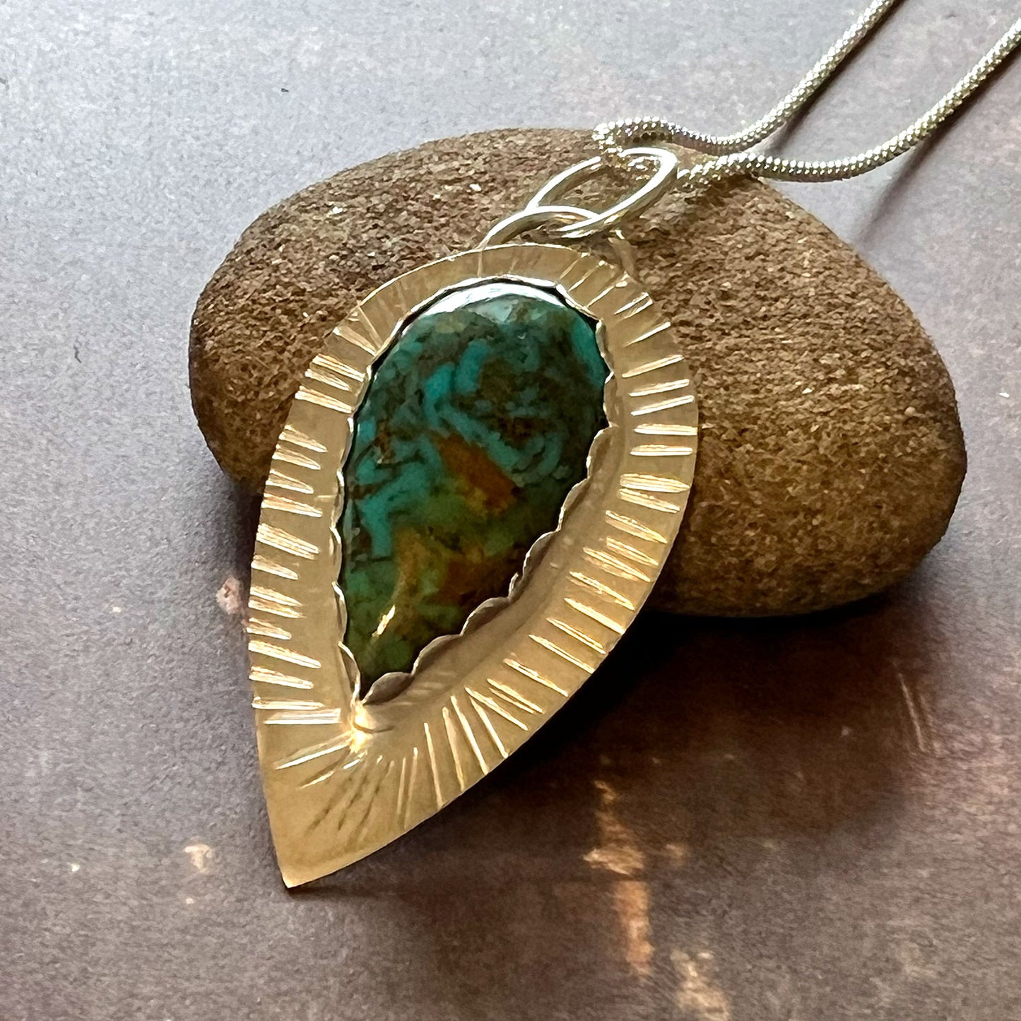 STERLING SILVER RISING PHOENIX TURQUOISE NECKLACE - HEAVEN AND EARTH TALISMAN