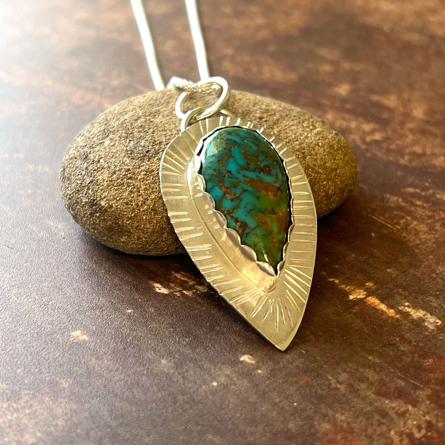 STERLING SILVER RISING PHOENIX TURQUOISE NECKLACE - HEAVEN AND EARTH TALISMAN