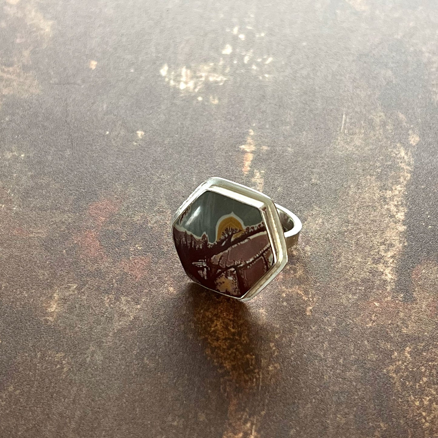STERLING SILVER SONORAN DENDRITIC RHYOLITE RINGS - PROGRESS TALISMAN
