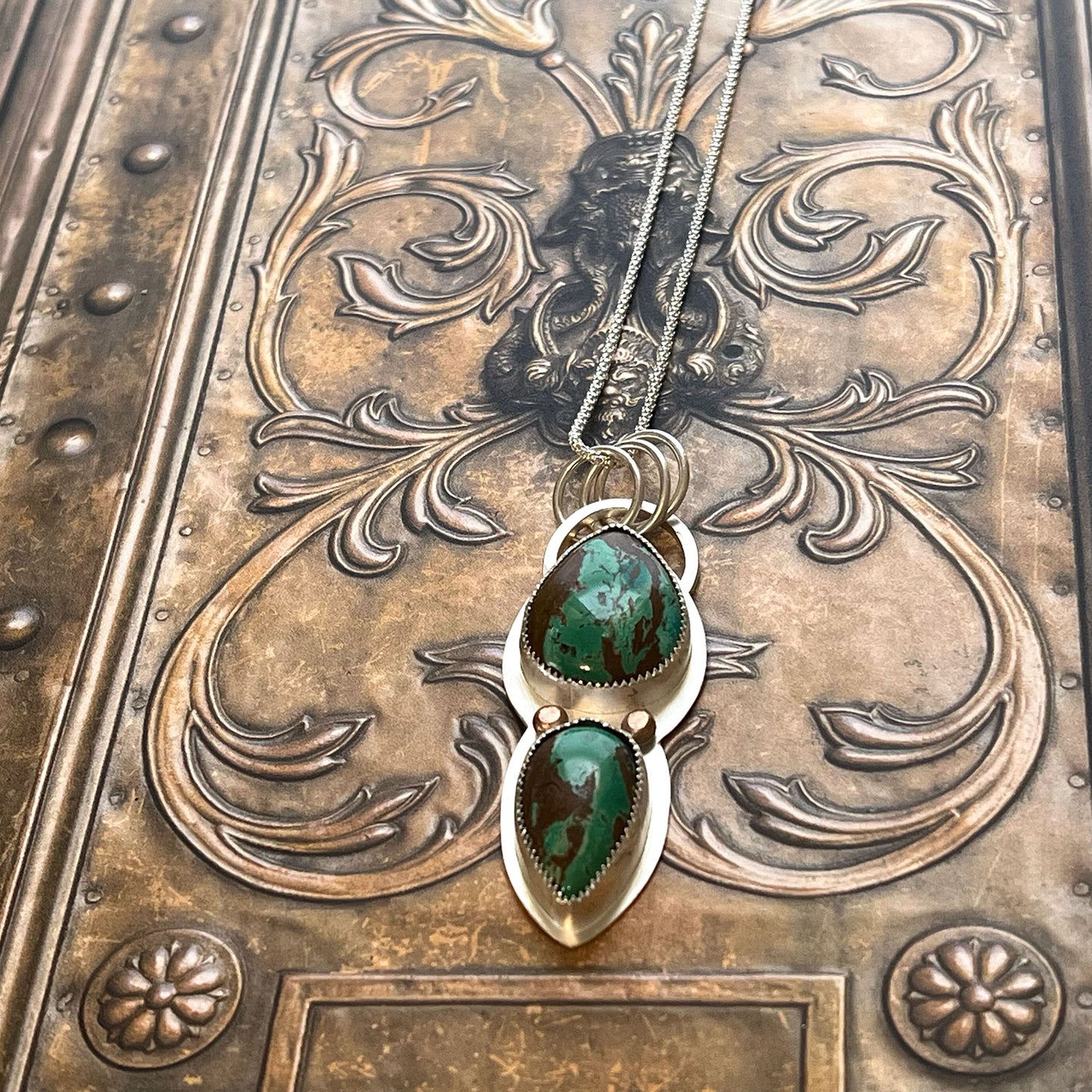 STERLING SILVER OPAL WOOD NECKLACE - TRANSFORMATION TALISMAN