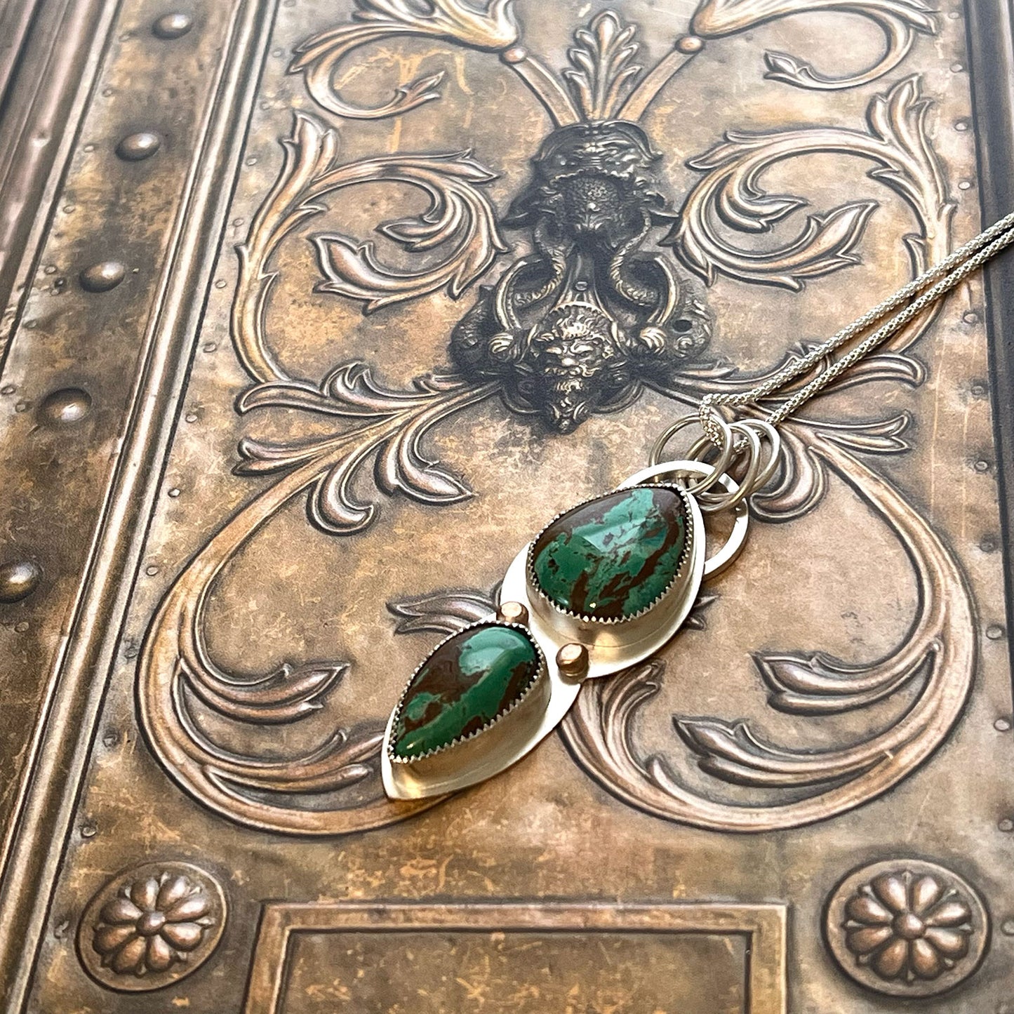 STERLING SILVER OPAL WOOD NECKLACE - TRANSFORMATION TALISMAN