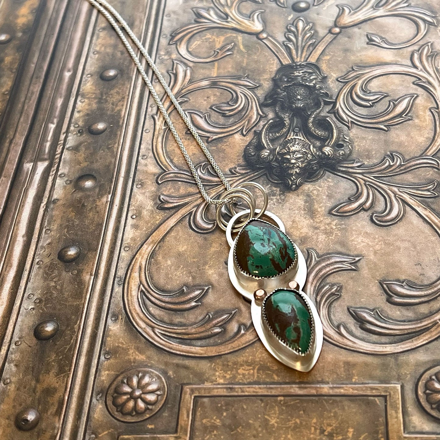 STERLING SILVER OPAL WOOD NECKLACE - TRANSFORMATION TALISMAN