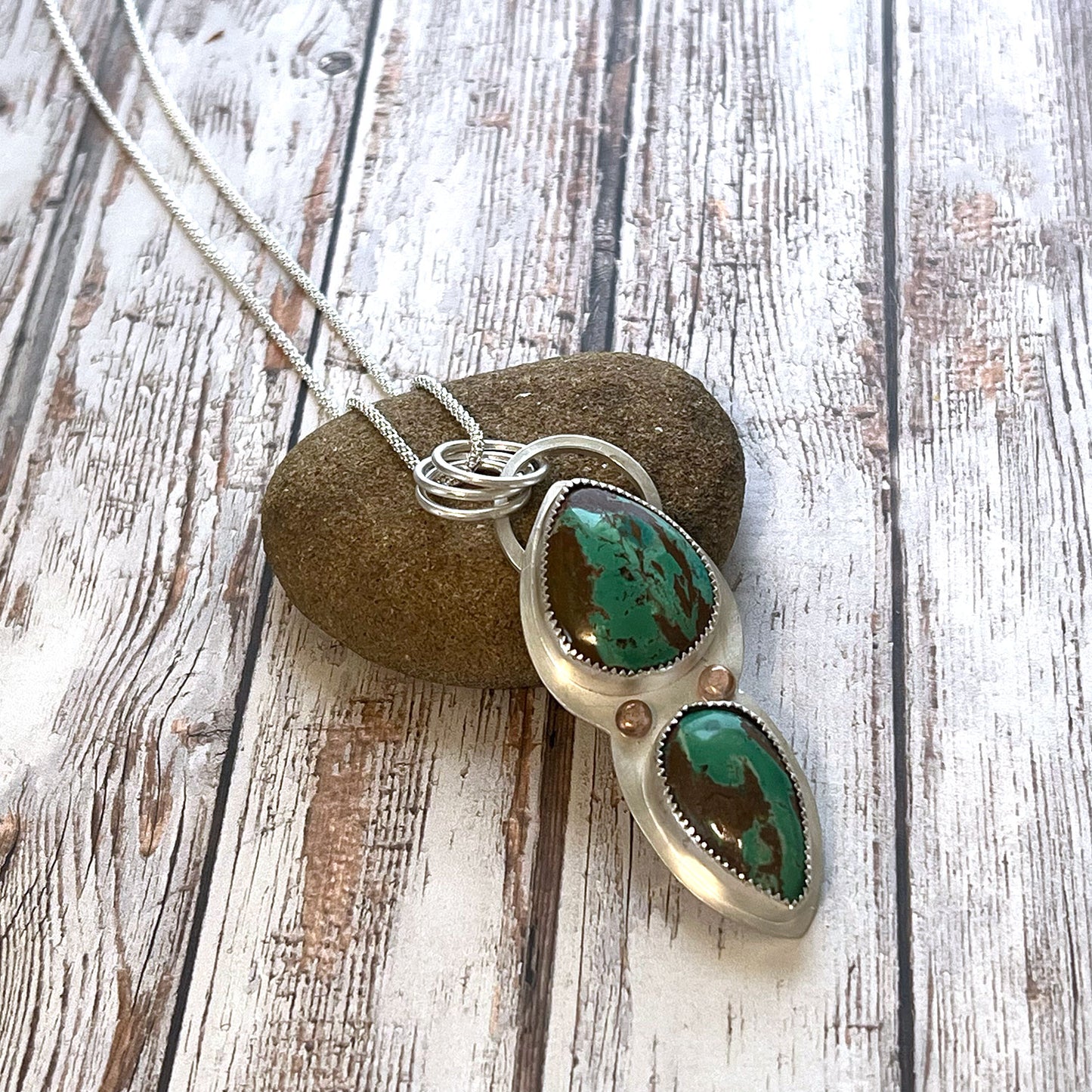 STERLING SILVER OPAL WOOD NECKLACE - TRANSFORMATION TALISMAN