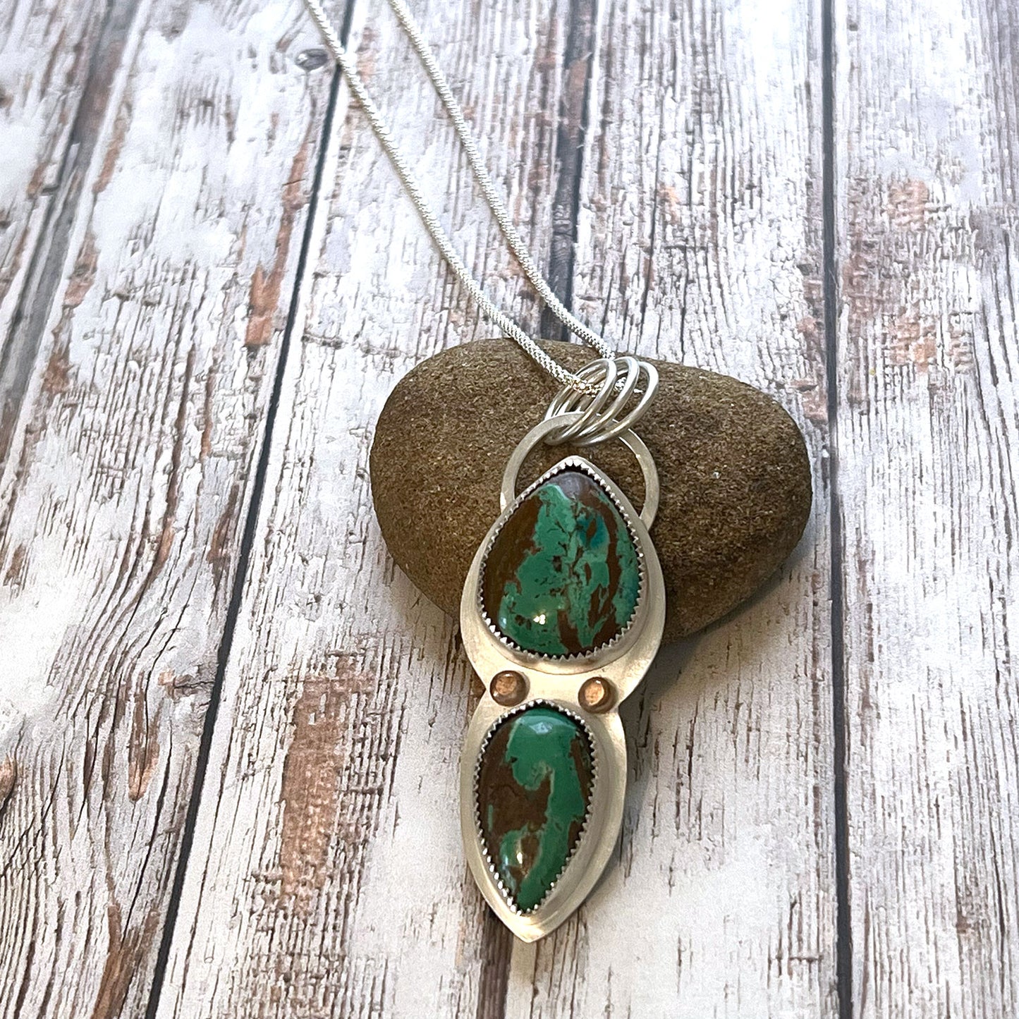 STERLING SILVER OPAL WOOD NECKLACE - TRANSFORMATION TALISMAN