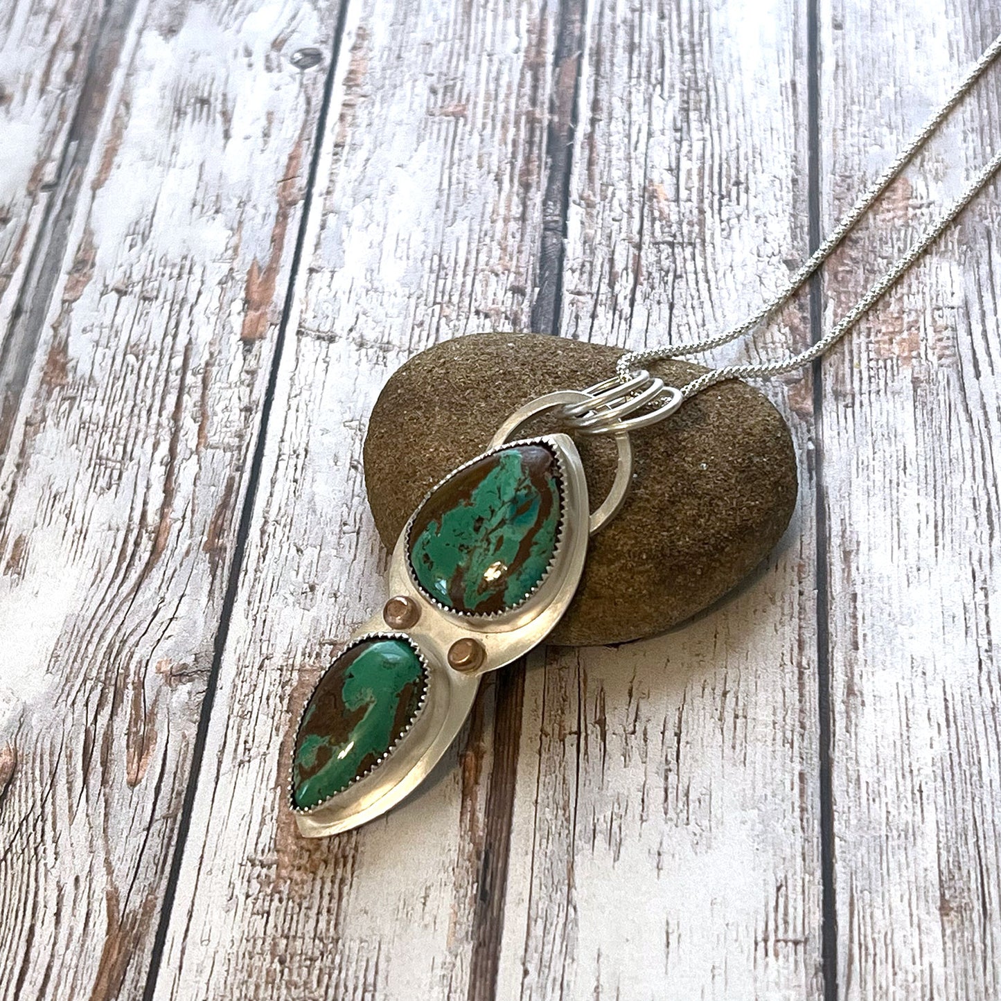 STERLING SILVER OPAL WOOD NECKLACE - TRANSFORMATION TALISMAN