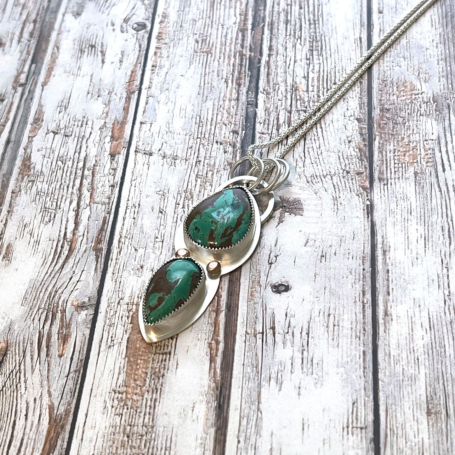 STERLING SILVER OPAL WOOD NECKLACE - TRANSFORMATION TALISMAN