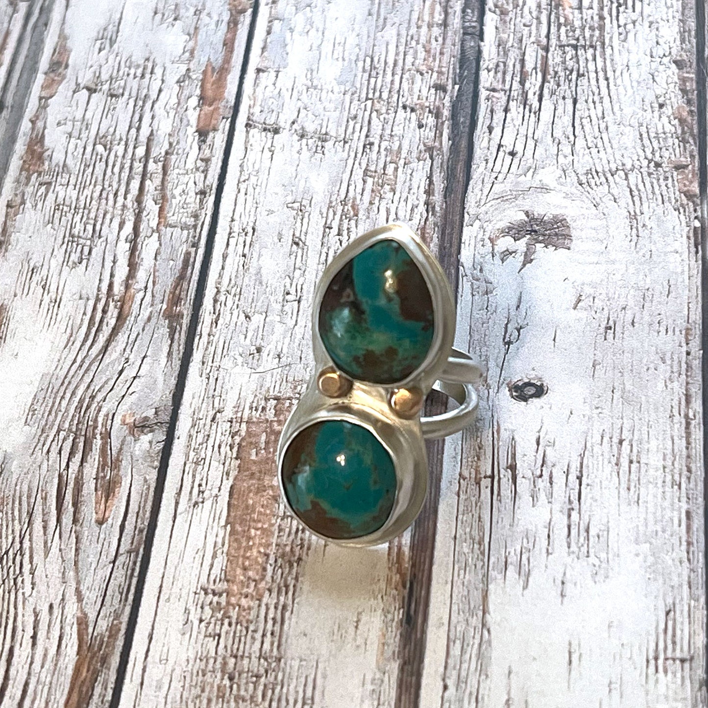 STERLING SILVER OPAL WOOD STACKED RING - TRANSFORMATION TALISMAN