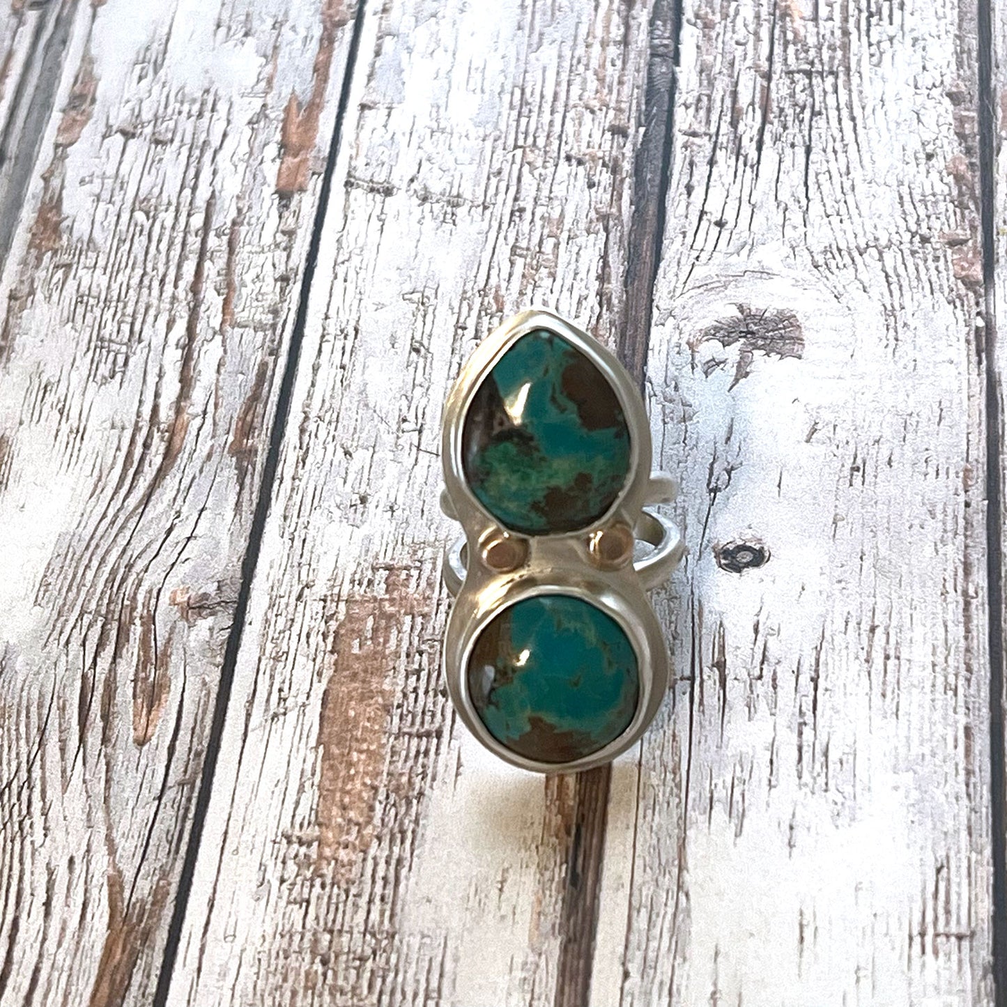 STERLING SILVER OPAL WOOD STACKED RING - TRANSFORMATION TALISMAN