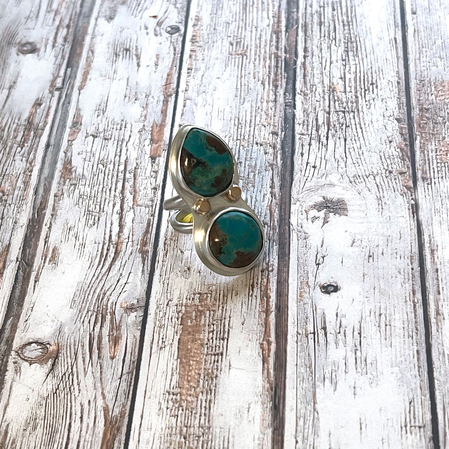 STERLING SILVER OPAL WOOD STACKED RING - TRANSFORMATION TALISMAN