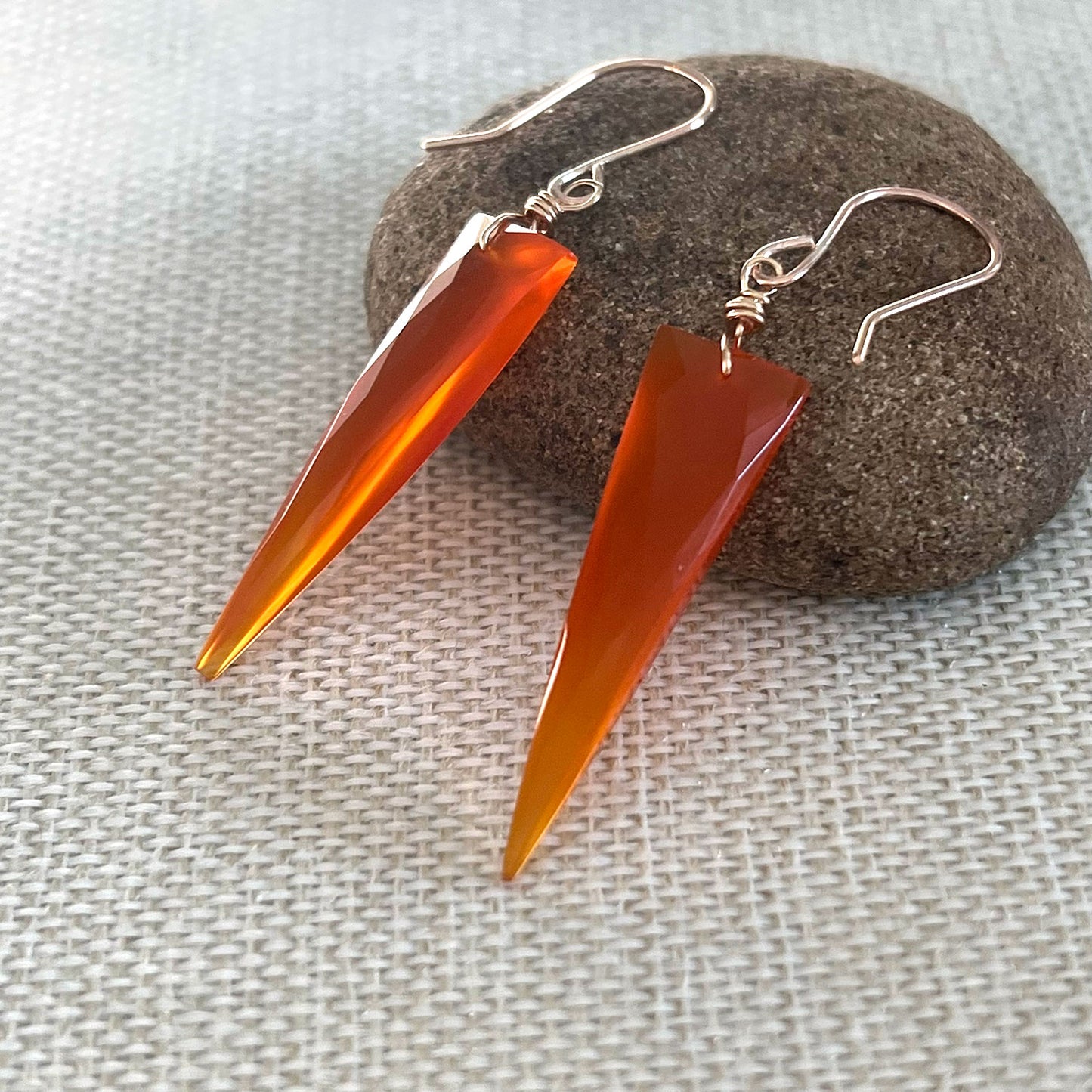 GOLD FILLED CARNELIAN EARRINGS - COURAGE TALISMAN