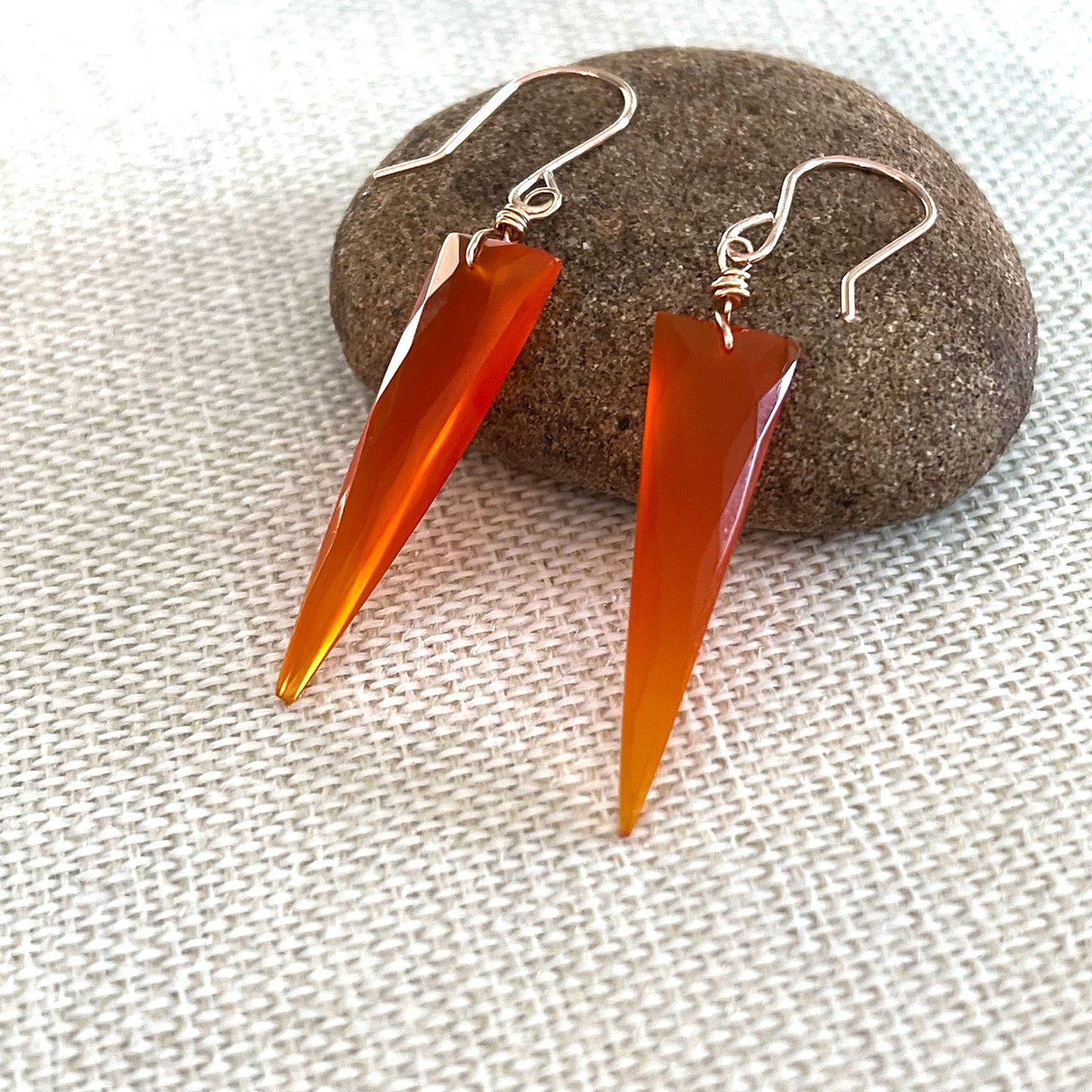 GOLD FILLED CARNELIAN EARRINGS - COURAGE TALISMAN